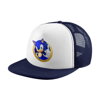 Sonic the hedgehog, Καπέλο Ενηλίκων Soft Trucker με Δίχτυ Dark Blue/White (POLYESTER, ΕΝΗΛΙΚΩΝ, UNISEX, ONE SIZE)