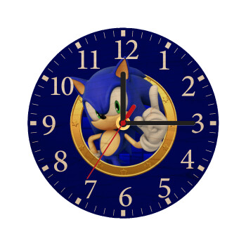 Sonic the hedgehog, Ρολόι τοίχου ξύλινο plywood (20cm)