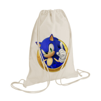 Sonic the hedgehog, Τσάντα πλάτης πουγκί GYMBAG natural (28x40cm)