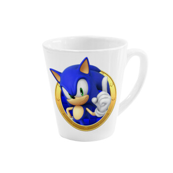 Sonic the hedgehog, Κούπα κωνική Latte Λευκή, κεραμική, 300ml