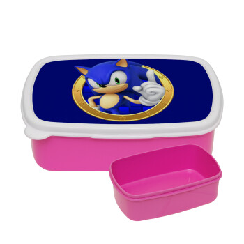 Sonic the hedgehog, ΡΟΖ παιδικό δοχείο φαγητού (lunchbox) πλαστικό (BPA-FREE) Lunch Βox M18 x Π13 x Υ6cm