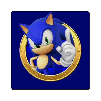 Sonic the hedgehog, Τετράγωνο μαγνητάκι ξύλινο 6x6cm