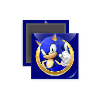 Sonic the hedgehog, Μαγνητάκι ψυγείου τετράγωνο διάστασης 5x5cm