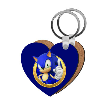 Sonic the hedgehog, Μπρελόκ Ξύλινο καρδιά MDF