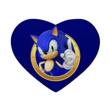 Sonic the hedgehog, Mousepad καρδιά 23x20cm