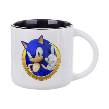 Sonic the hedgehog, Κούπα κεραμική 400ml Λευκή/Μαύρη