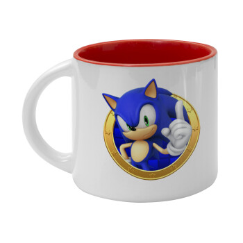 Sonic the hedgehog, Κούπα κεραμική 400ml Λευκή/Κόκκινη