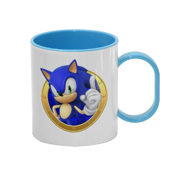 Sonic the hedgehog, Κούπα (πλαστική) (BPA-FREE) Polymer Μπλε για παιδιά, 330ml