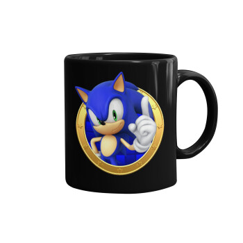 Sonic the hedgehog, Mug black, ceramic, 330ml