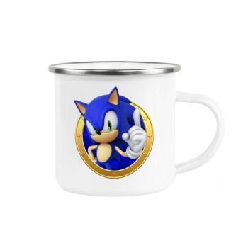 Sonic the hedgehog, Κούπα Μεταλλική εμαγιέ λευκη 360ml