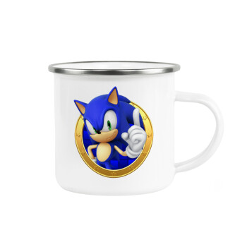 Sonic the hedgehog, Metallic enamel cup white 360ml