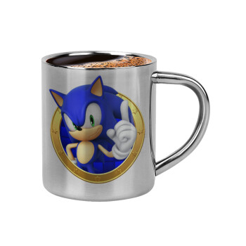 Sonic the hedgehog, Double-wall metal cup for espresso (220ml)