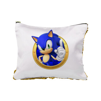 Sonic the hedgehog, Τσαντάκι νεσεσέρ με πούλιες (Sequin) Χρυσό
