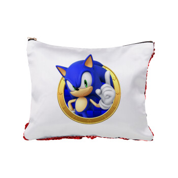 Sonic the hedgehog, Τσαντάκι νεσεσέρ με πούλιες (Sequin) Κόκκινο