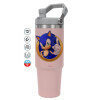 ΡΟΖ χρώματος Θερμός Ανοξείδωτο 890ml (30oz) με χερούλι