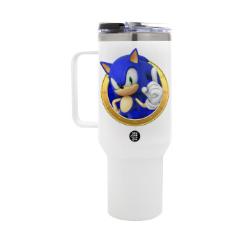 Sonic the hedgehog, Mega Tumbler με καπάκι, διπλού τοιχώματος (θερμό) 1,2L