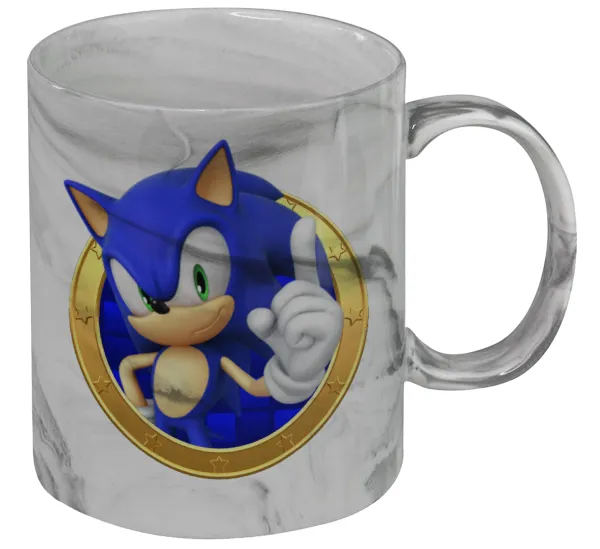 Sonic the hedgehog — Mug ceramic marble style, 330ml