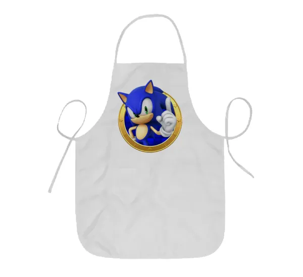 Sonic the hedgehog — Short full-length kids' chef apron (44x62cm)