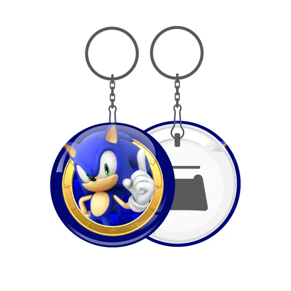 Sonic the hedgehog — Metal keychain 5cm with bottle opener