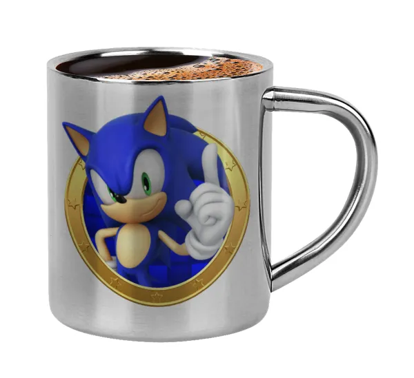 Sonic the hedgehog — Κουπάκι μεταλλικό διπλού τοιχώματος για espresso (220ml)