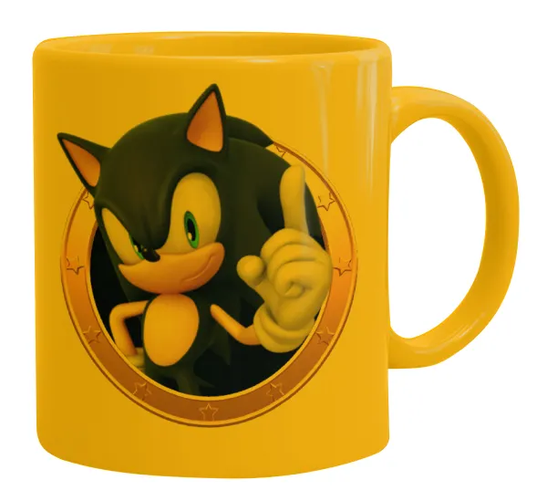 Sonic the hedgehog — Ceramic coffee mug yellow, 330ml