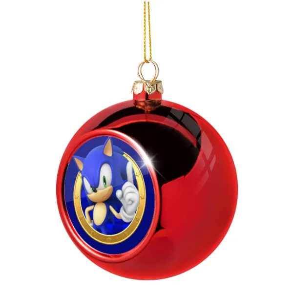 Sonic the hedgehog — Χριστουγεννιάτικη μπάλα δένδρου Κόκκινη 8cm