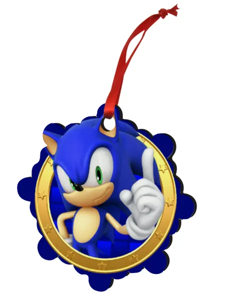 Sonic the hedgehog — Christmas ornament snowflake wooden 7.5cm