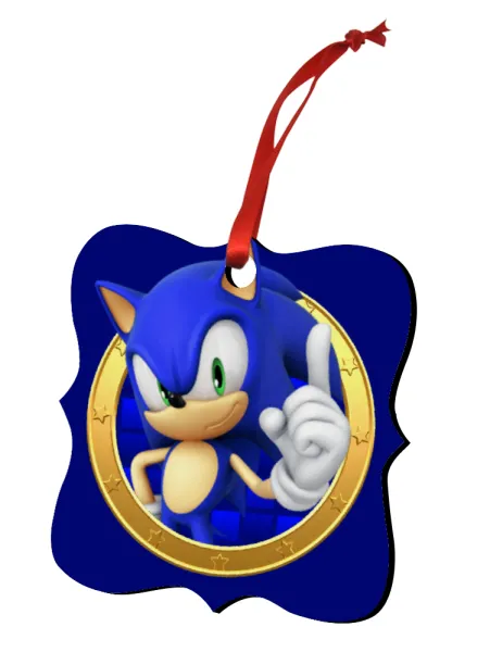 Sonic the hedgehog — Christmas ornament polygon wooden 7.5cm