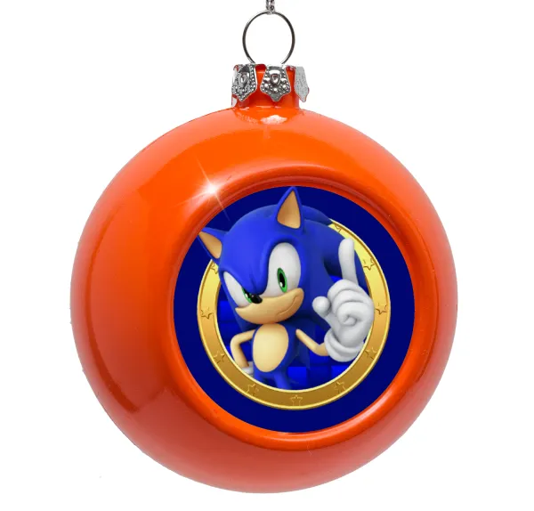 Sonic the hedgehog — Στολίδι Χριστουγεννιάτικη μπάλα δένδρου Πορτοκαλί 8cm