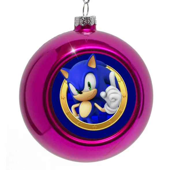 Sonic the hedgehog — Purple Christmas tree ornament bauble 8cm