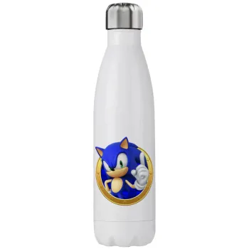 Sonic the hedgehog, Μεταλλικό παγούρι θερμός (Stainless steel), διπλού τοιχώματος, 750ml