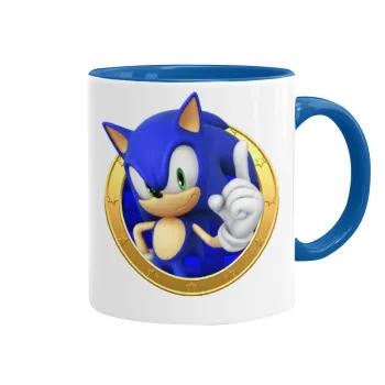 Sonic the hedgehog, Mug colored blue, ceramic, 330ml
