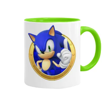 Sonic the hedgehog, Κούπα χρωματιστή βεραμάν, κεραμική, 330ml