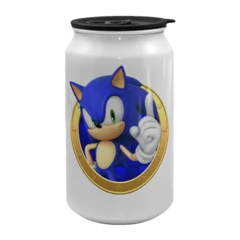 Sonic the hedgehog, Κούπα ταξιδιού μεταλλική με καπάκι (tin-can) 500ml