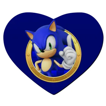 Sonic the hedgehog, Mousepad heart 23x20cm