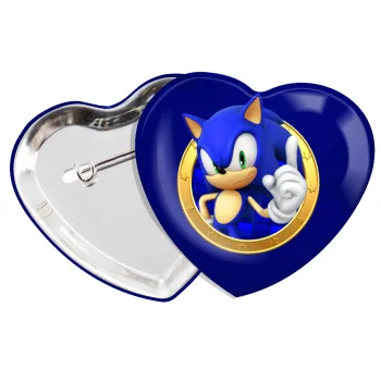 Sonic the hedgehog, Κονκάρδα παραμάνα καρδιά (57x52mm)