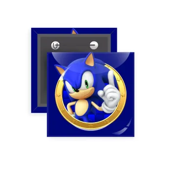 Sonic the hedgehog, Κονκάρδα παραμάνα τετράγωνη 5x5cm