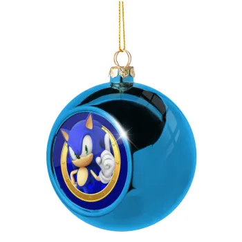 Sonic the hedgehog, Blue Christmas tree ball ornament 8cm