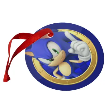 Sonic the hedgehog, Christmas ornament glass 9cm