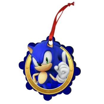 Sonic the hedgehog, Στολίδι Χριστουγεννιάτικο στολίδι snowflake ξύλινο 7.5cm
