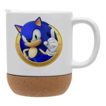 Sonic the hedgehog, Κούπα, κεραμική με βάση φελού και καπάκι (ΜΑΤ), 330ml