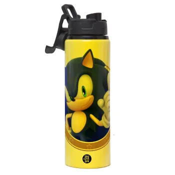 Sonic the hedgehog, Metallic water bottle with safety lid, 850ml aluminum