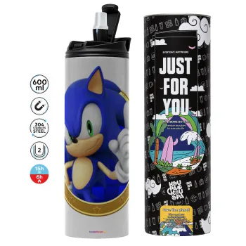 Sonic the hedgehog, Tumbler stainless steel GREY 600ml