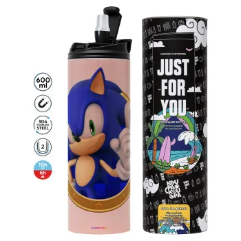 Sonic the hedgehog, Tumbler stainless steel PINK 600ml