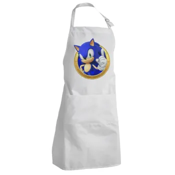 Sonic the hedgehog, Adult Chef Apron (with sliders and 2 pockets)