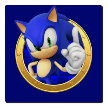 Sonic the hedgehog, Τετράγωνο μαγνητάκι ξύλινο 6x6cm