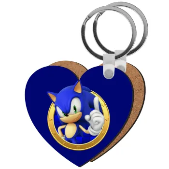 Sonic the hedgehog, Μπρελόκ Ξύλινο καρδιά MDF