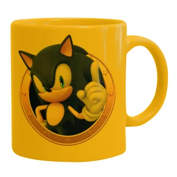 Sonic the hedgehog, Κούπα, κεραμική κίτρινη, 330ml