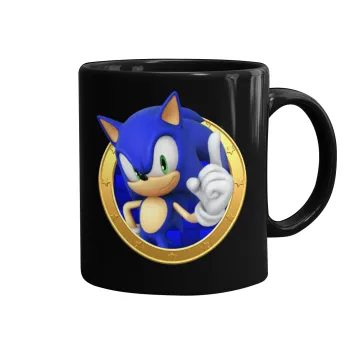 Sonic the hedgehog, Κούπα Μαύρη, κεραμική, 330ml