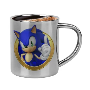 Sonic the hedgehog, Double-wall metal cup for espresso (220ml)